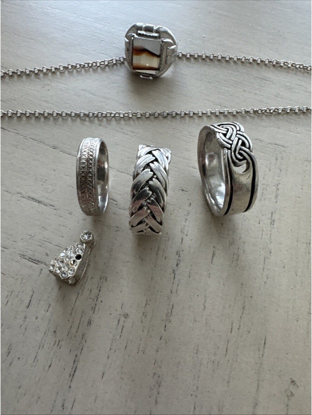 sterling silver rings and necklace 925